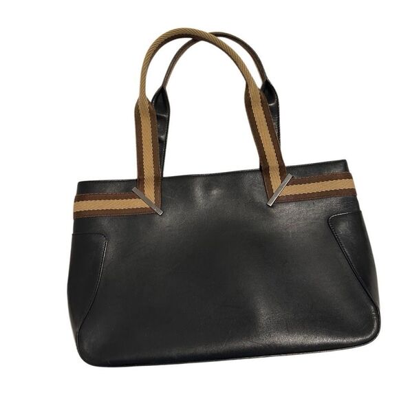 Gucci  brown leather tote with web strap - Picture 15 of 16